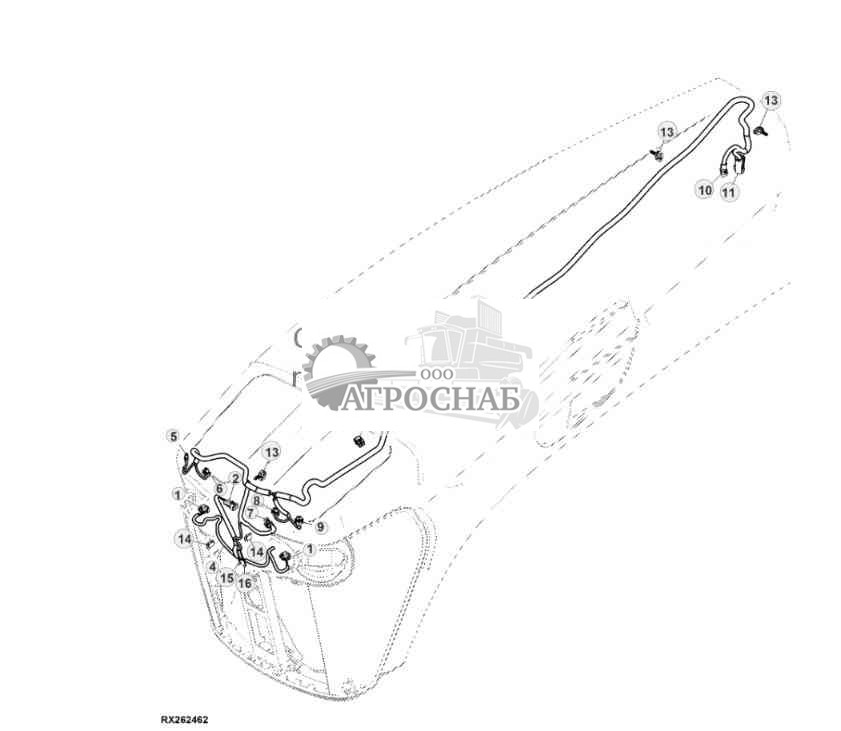 Жгут проводов, фара дорожного освещения на капоте (для Европы, стран СНГ, Северной Африки, Ближнего Востока) 